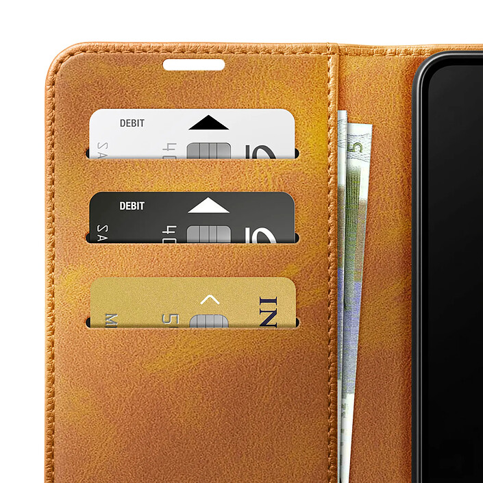 Acheter Zanaé Étui Portefeuille pour iPhone 17 Pro Max Édition Columbia avec Fonction Support Marron clair