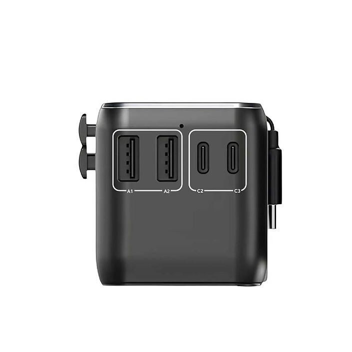 Acheter VENTION Adaptateur de Voyage Universel 4 Ports USB avec Câble USB-C Technologie GaN Noir