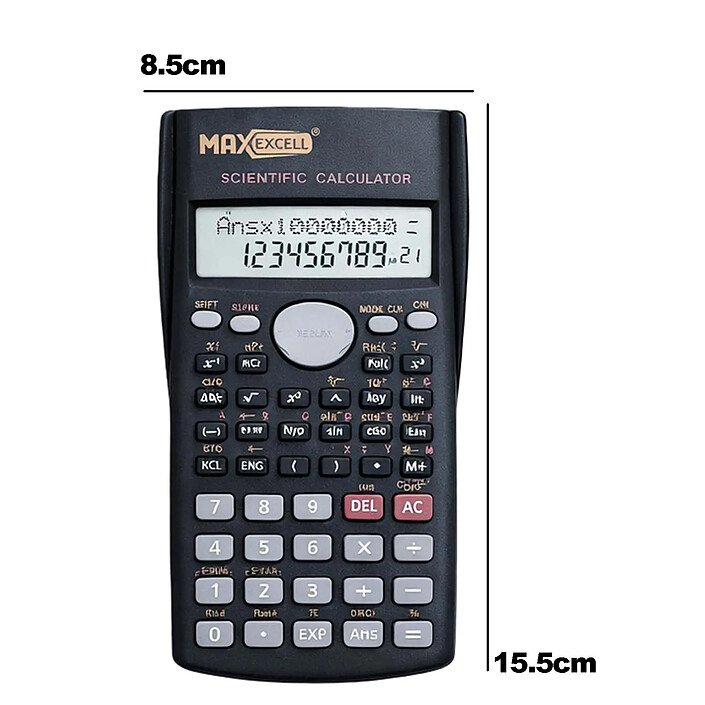 Max excell Calculatrice Scientifique avec Écran LCD Double Ligne et Fonctions Avancées Noir pas cher