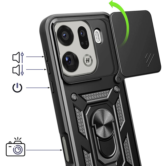 Acheter Avizar Coque pour Oppo Find X9 Pro avec Bague Support et Cache Caméra Coulissant