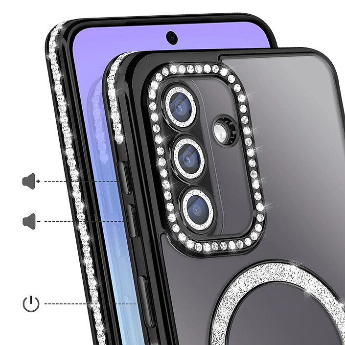 Avis Avizar Coque pour Galaxy A57 Compatible Charge Qi avec Contour Diamant Strassé