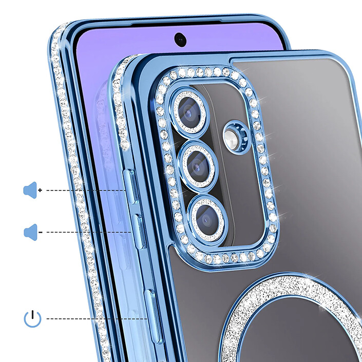 Avis Avizar Coque pour Galaxy A57 Compatible Charge Qi avec Contour Diamant Strassé