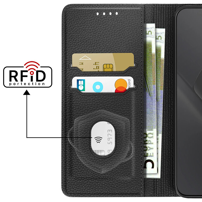 Acheter Avizar Étui Portefeuille pour Poco X8 Pro Max Texture Litchi avec Blocage RFID