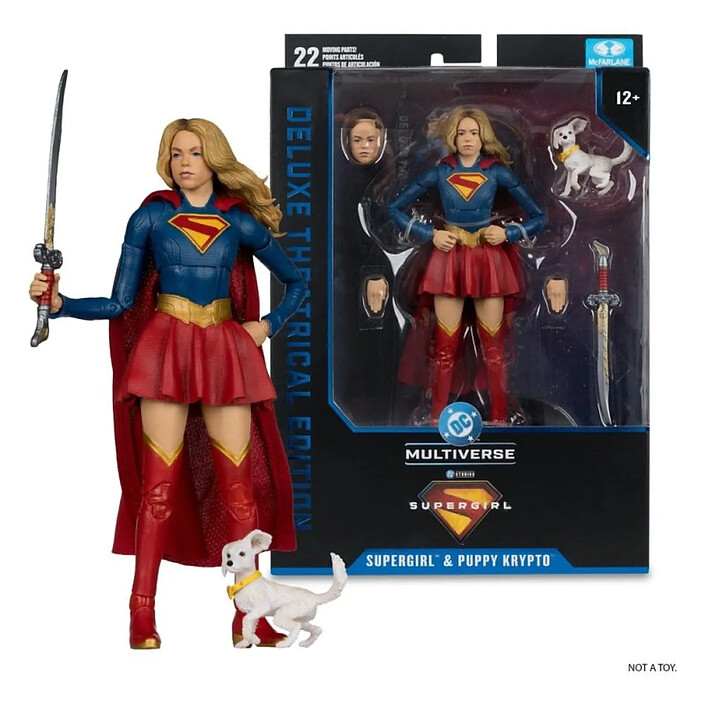 Supergirl (2026) DC Theatrical Deluxe Edition - Figurine Supergirl & Baby Krypto 17 cm pas cher