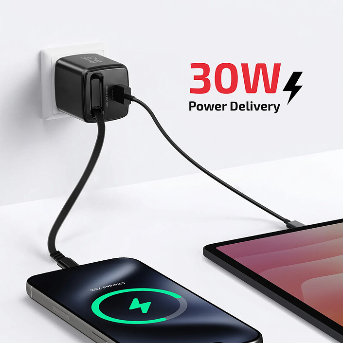 Acheter Swissten Chargeur Secteur USB-A 30W avec Câble Rétractable USB-C 0.75m Intégré Noir