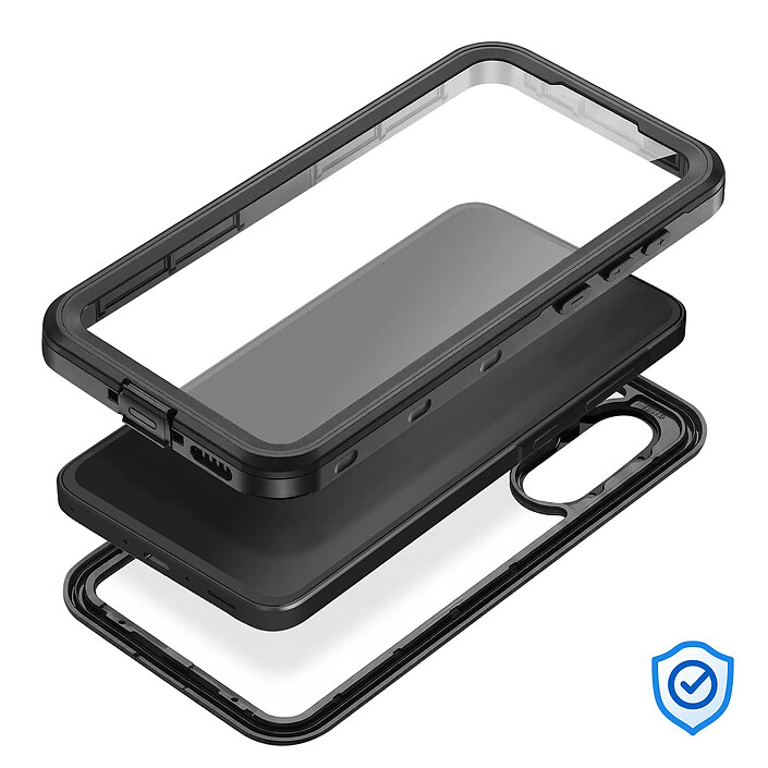 Acheter Shellbox Coque Intégrale 360° pour Galaxy A36 / A37 Étanche IP68 Noir / Transparent