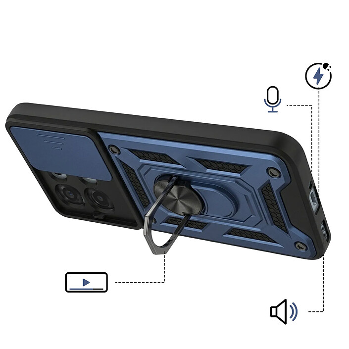 Avis Avizar Coque pour Oppo A6 Pro avec Bague Support et Cache Caméra Coulissant