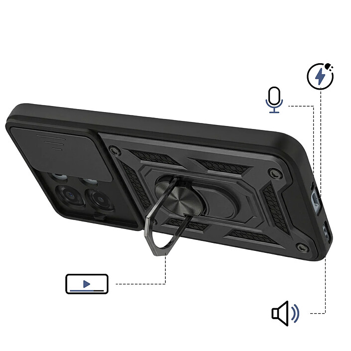 Avis Avizar Coque pour Oppo A6 Pro avec Bague Support et Cache Caméra Coulissant