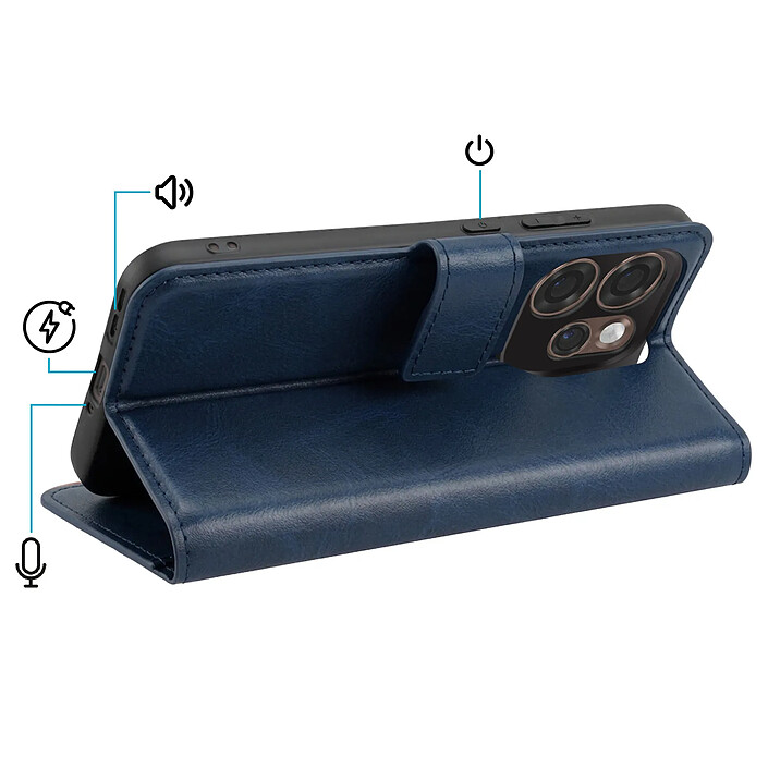 Acheter Avizar Étui Portefeuille pour Oppo Reno 15 Pro Effet Surpiqué avec Fonction support