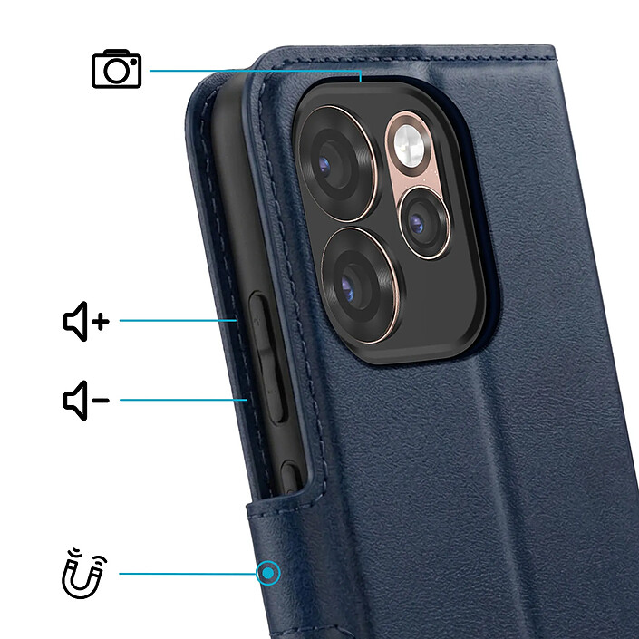 Avis Avizar Étui Portefeuille pour Oppo Reno 15 Pro Effet Surpiqué avec Fonction support