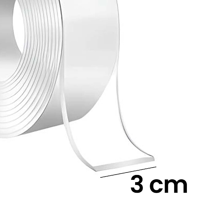 Avizar Ruban Adhésif Nano Tape Fixation Double-face 3cm x 1m et sans Perçage pas cher