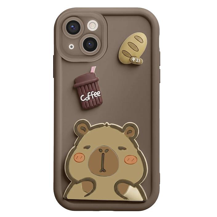 Avizar Coque pour iPhone 13 avec Motifs Capybara Kawaii en 3D et Contour Surélevé