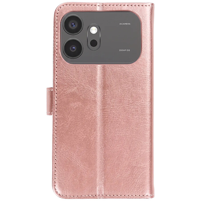 Mayaxess Étui Portefeuille pour Honor 600 / 600 Pro avec Support Vidéo et Dragonne Rose gold