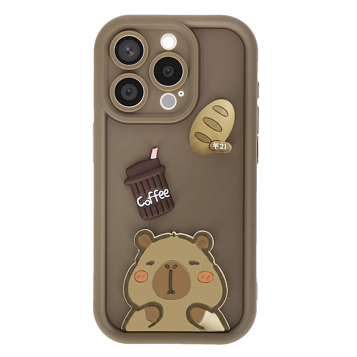 Avizar Coque pour iPhone 15 Pro avec Motifs Capybara Kawaii en 3D et Contour Surélevé