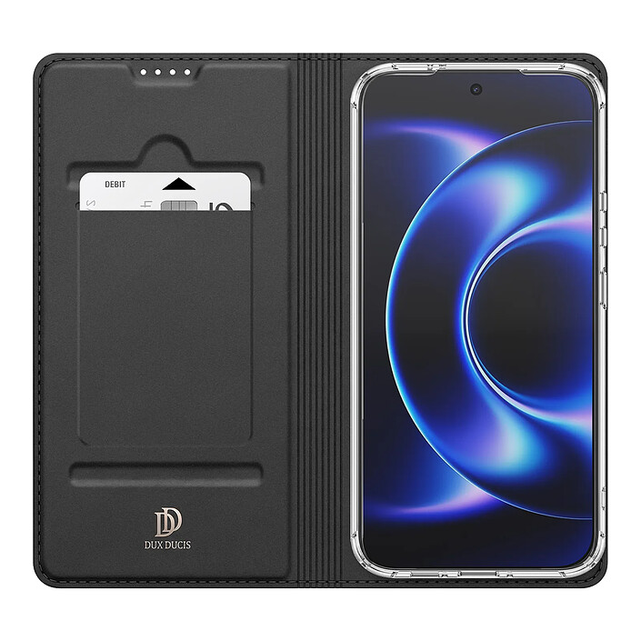 Dux Ducis Étui pour Xiaomi 17 Ultra Série Skin Pro avec Porte-carte et Support Vidéo Noir pas cher