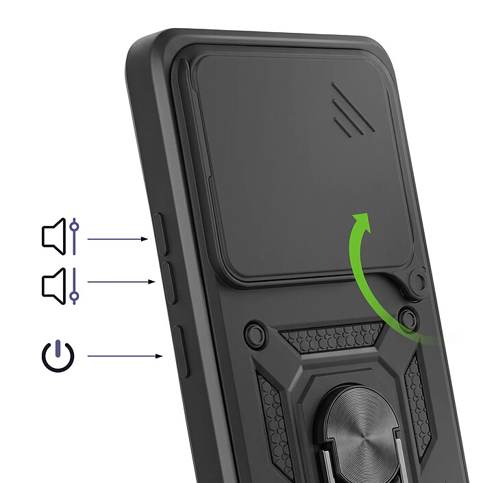 Acheter Avizar Coque pour Realme 16 Pro Plus avec Bague Support et Cache Caméra Coulissant