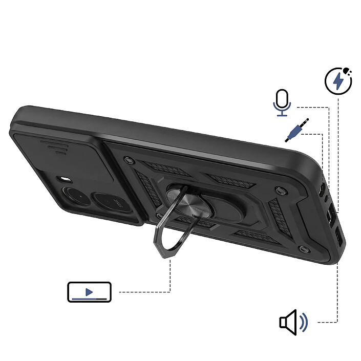 Avis Avizar Coque pour Redmi A7 Pro avec Bague Support et Cache Caméra Coulissant