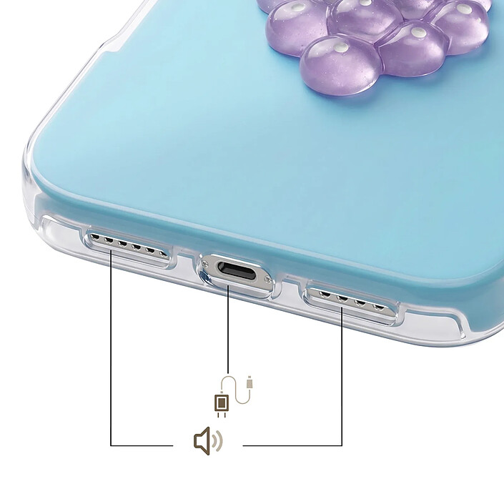 Acheter Avizar Coque pour iPhone 16 Pro Max avec Motif Raisin en Relief 3D et Contour Surélevé