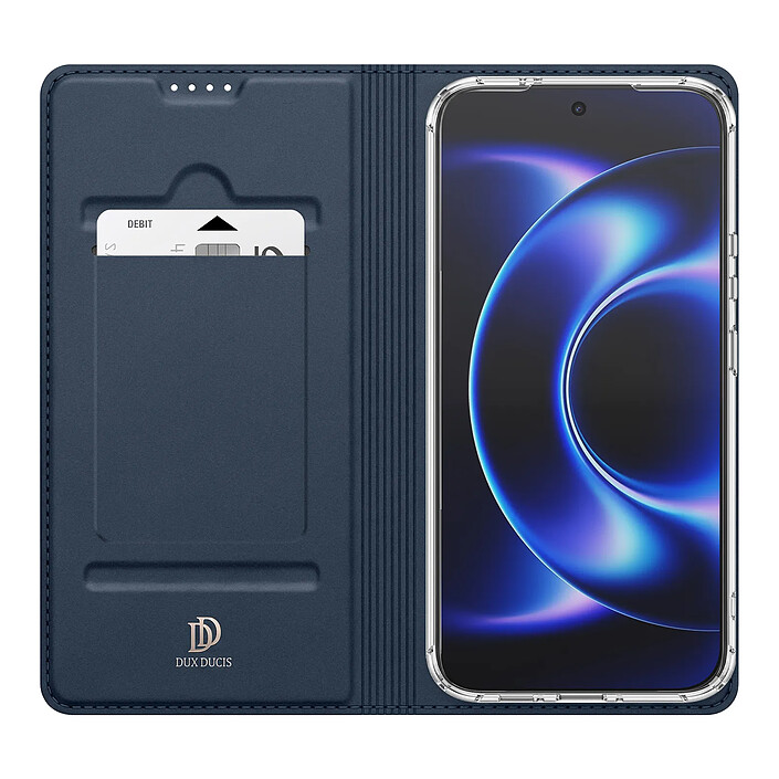 Dux Ducis Étui pour Xiaomi 17 Ultra Série Skin Pro avec Porte-carte et Support Vidéo Bleu nuit pas cher
