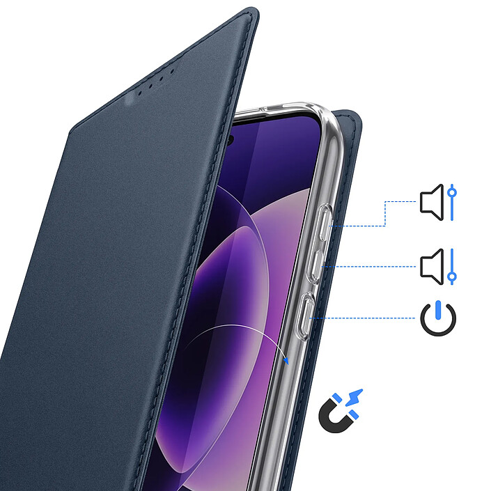 Acheter Dux Ducis Étui pour Xiaomi 17 Série Skin Pro avec Porte-carte et Support Vidéo Bleu nuit