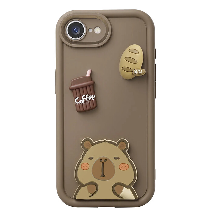 Avizar Coque pour iPhone 17e avec Motifs Capybara Kawaii en 3D et Contour Surélevé