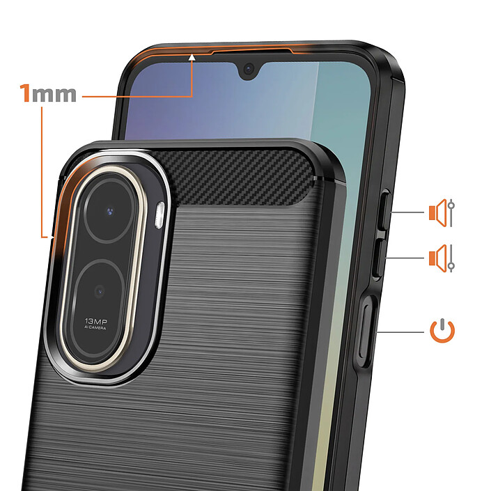 Avis Avizar Coque pour Redmi A7 Pro en Silicone Effet Carbone Texture Brossée