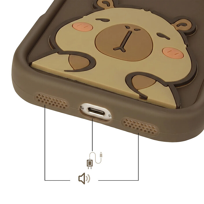 Acheter Avizar Coque pour iPhone 16 Pro Max avec Motifs Capybara en 3D et Contour Surélevé