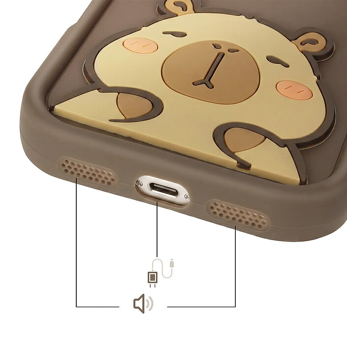 Acheter Avizar Coque pour iPhone 13 avec Motifs Capybara Kawaii en 3D et Contour Surélevé