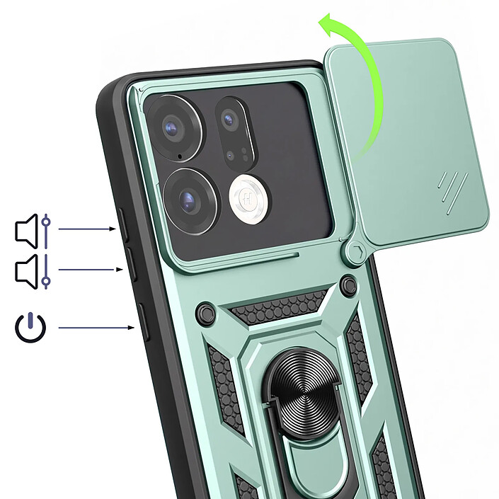 Acheter Avizar Coque pour Oppo Find X9 Antichoc avec Cache Caméra Pivotant et Bague Support