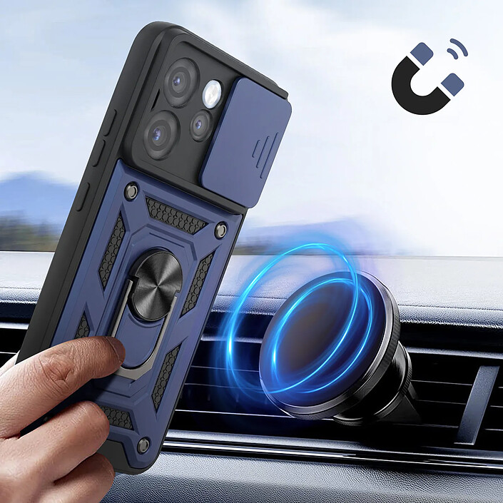 Avizar Coque pour Oppo Reno 15 Pro avec Bague Support et Cache Caméra Coulissant pas cher