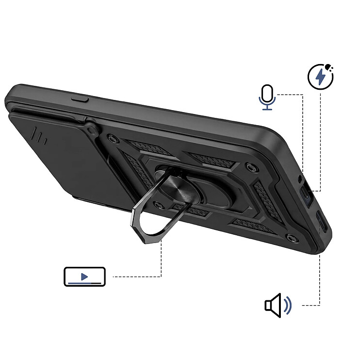 Avis Avizar Coque pour Motorola Signature avec Bague Support et Cache Caméra Coulissant