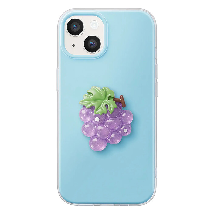 Avizar Coque pour iPhone 14 avec Motif Raisin en Relief 3D et Contour Surélevé