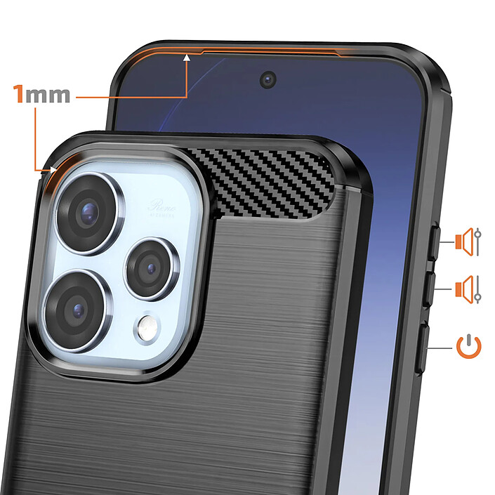 Avis Avizar Coque pour Oppo Reno 15 en Silicone Effet Carbone Texture Brossée