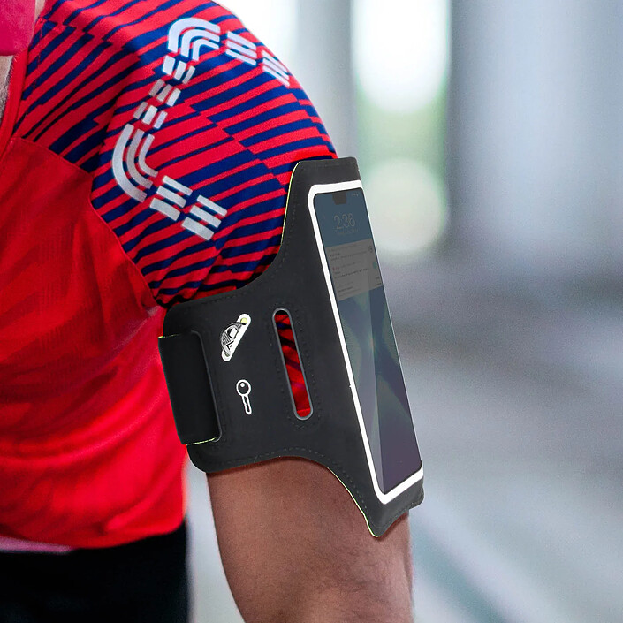 Acheter Swissten Brassard de Sport pour Smartphone jusqu'à 6" avec Pochette Waterproof Noir / Jaune
