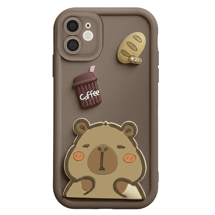 Avizar Coque pour iPhone 11 avec Motifs Capybara Kawaii en 3D et Contour Surélevé