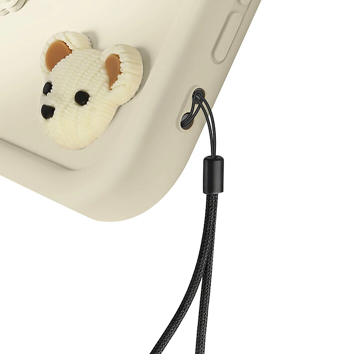 Avizar Coque pour iPhone 15 Pro avec Motifs Nounours Kawaii en 3D et Contour Surélevé pas cher