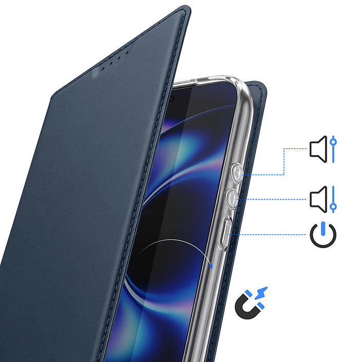 Acheter Dux Ducis Étui pour Xiaomi 17 Ultra Série Skin Pro avec Porte-carte et Support Vidéo Bleu nuit