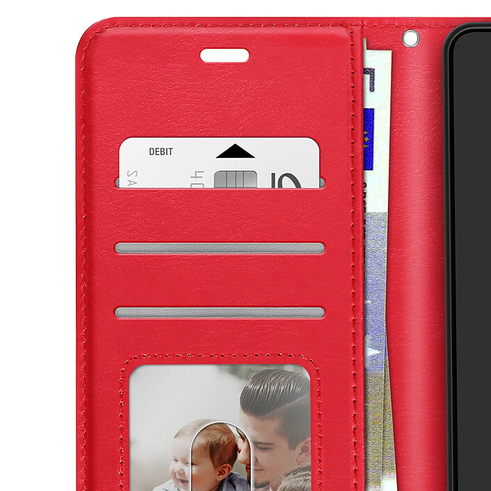 Mayaxess Étui Portefeuille pour Honor 600 / 600 Pro avec Support Vidéo et Dragonne Rouge pas cher