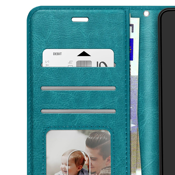 Mayaxess Étui Portefeuille pour Honor 600 / 600 Pro avec Support Vidéo et Dragonne Turquoise pas cher