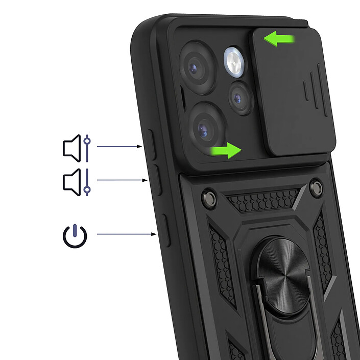 Acheter Avizar Coque pour Oppo Reno 15 Pro avec Bague Support et Cache Caméra Coulissant