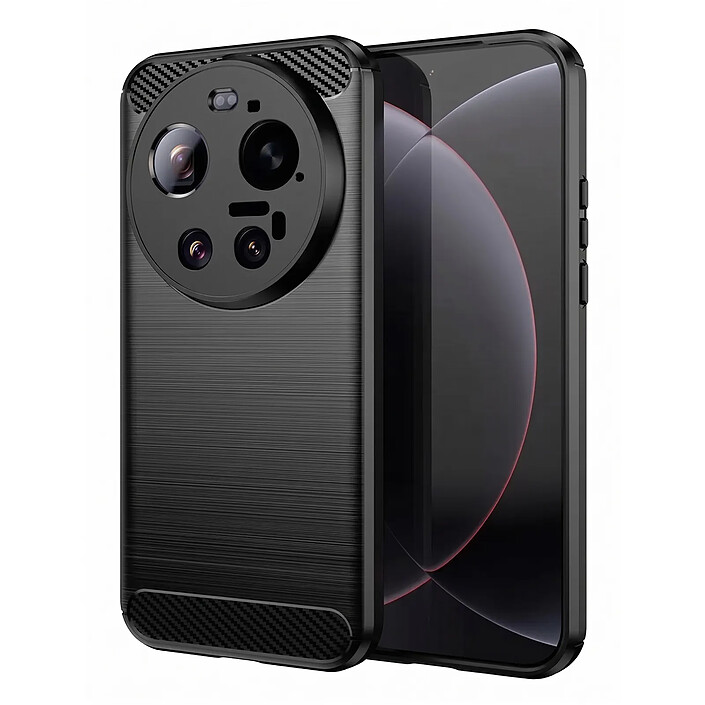 Avizar Coque pour Xiaomi 17 Ultra en Silicone Effet Carbone Texture Brossée