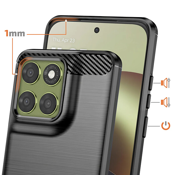Avis Avizar Coque pour Moto G67 en Silicone Effet Carbone Texture Brossée