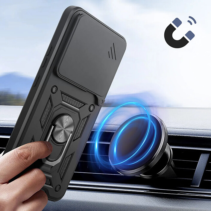 Avizar Coque pour Motorola Signature avec Bague Support et Cache Caméra Coulissant pas cher