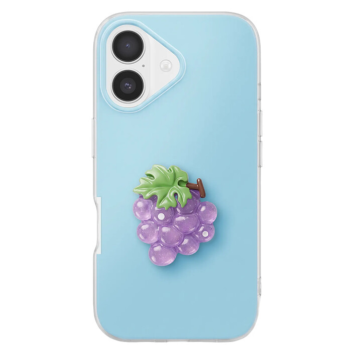 Avizar Coque pour iPhone 16 avec Motif Raisin en Relief 3D et Contour Surélevé