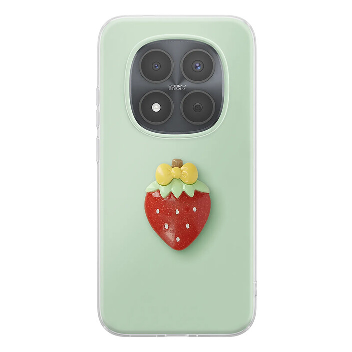 Avizar Coque pour Redmi Note 15 Pro 5G Motif Fraise en Relief 3D et Contour Surélevé