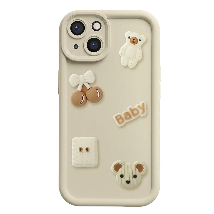 Avizar Coque pour iPhone 13 avec Motifs Nounours Kawaii en 3D et Contour Surélevé