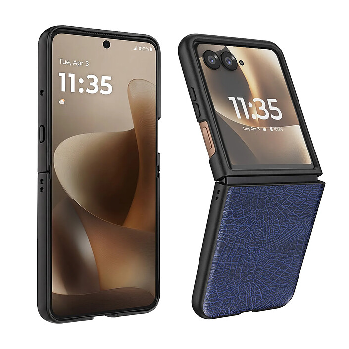 Avizar Coque pour Motorola Razr 70 Ultra Effet Cuir Croco avec Écran Externe Dégagé pas cher