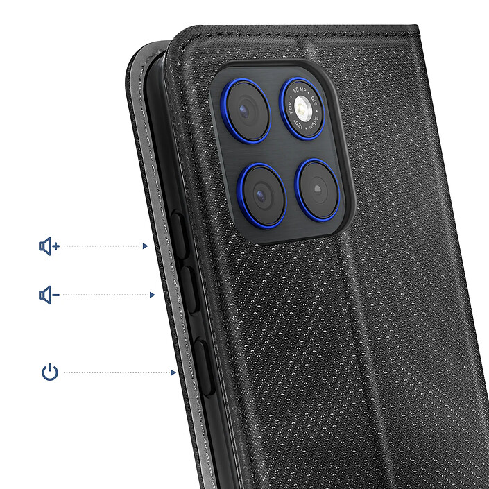Avis Avizar Étui à Clapet pour Motorola Edge 70 avec Texture Tissée et Support Vidéo
