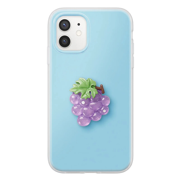 Avizar Coque pour iPhone 12 / 12 Pro Motif Raisin en Relief 3D et Contour Surélevé
