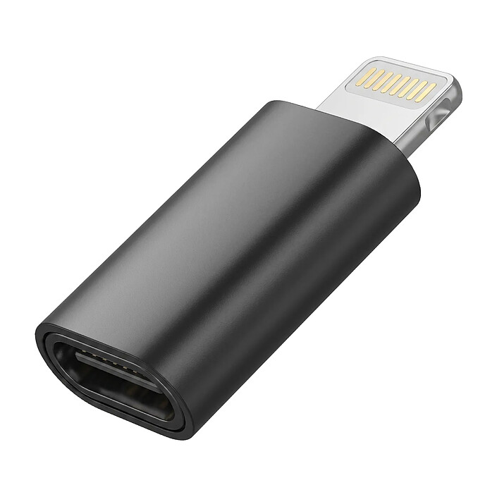 Blue Star Adaptateur Convertisseur USB-C vers Lightning pour iPhone et iPad Noir